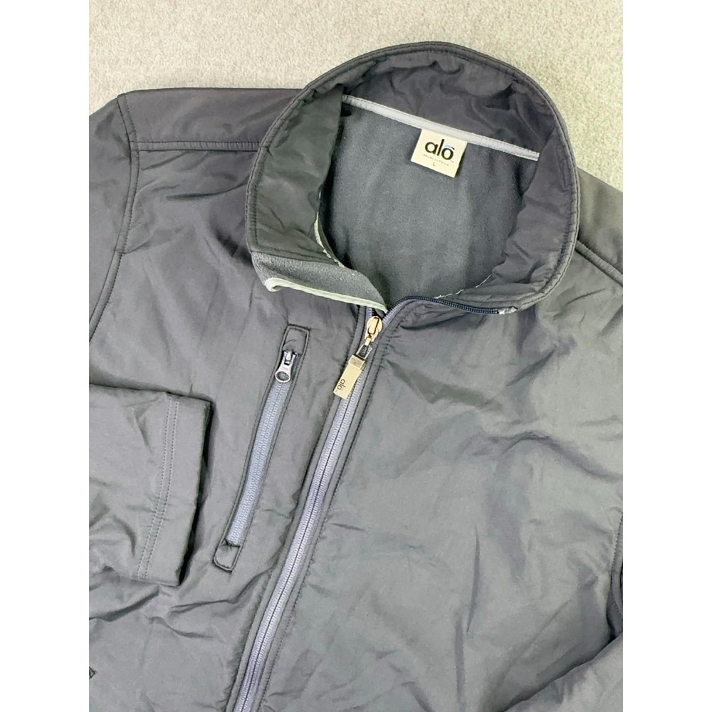 Alo‎ Yoga Full Zip Jacket Men's Size Large Gray Alpha Shell Water Resistant Run